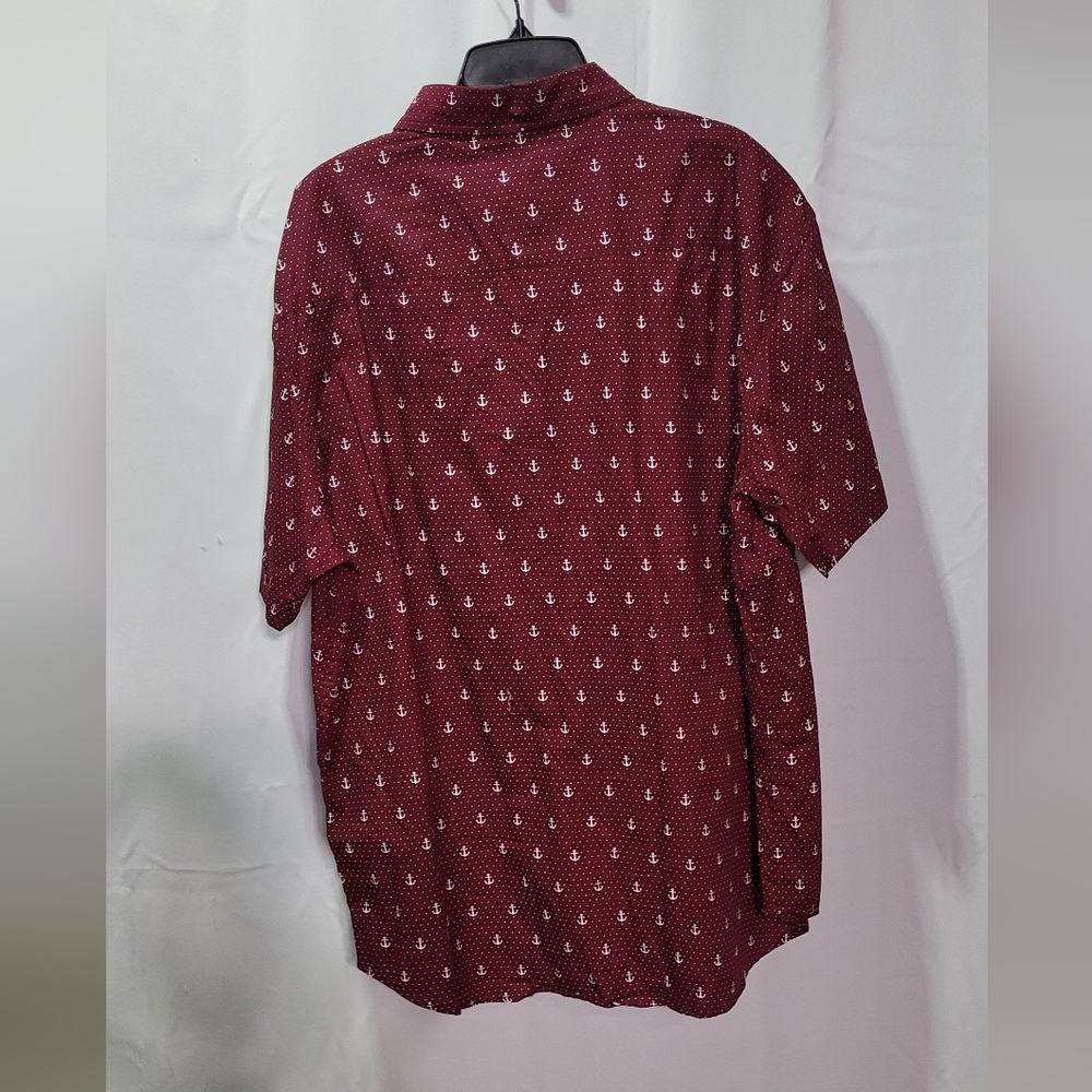 Gentlemen's Outfitters Men's Red Polka Dot Anchor Print SS Dress Shirt Size 2X - Picture 4 of 5